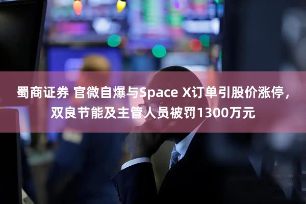 蜀商证券 官微自爆与Space X订单引股价涨停，双良节能及主管人员被罚1300万元